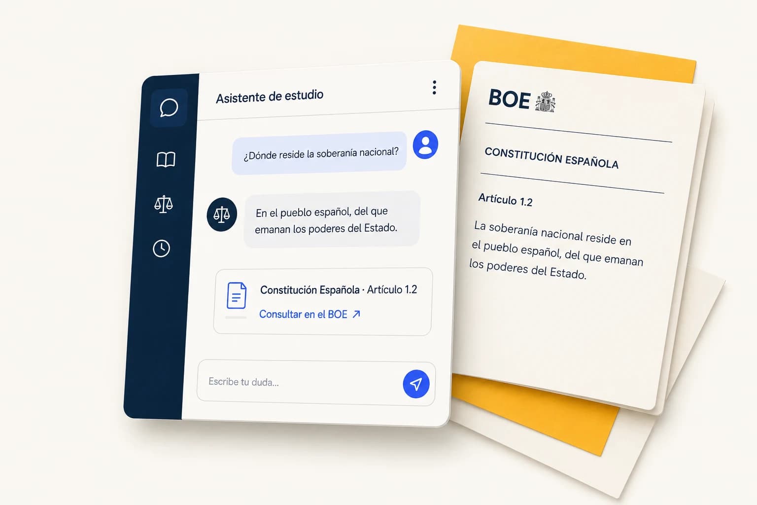 Consulta sobre la soberanía nacional y respuesta con referencia al artículo 1.2 de la Constitución Española.